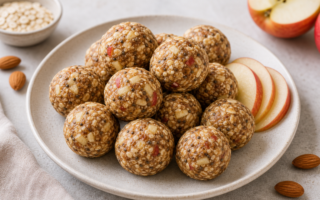 FoxyChef recipe no cook apple almond energy bites