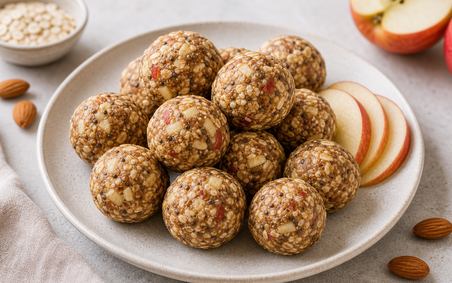 No-Cook Apple Almond Energy Bites