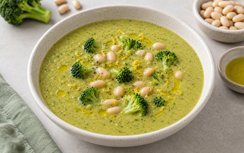 FoxyChef recipe pot broccoli white bean soup