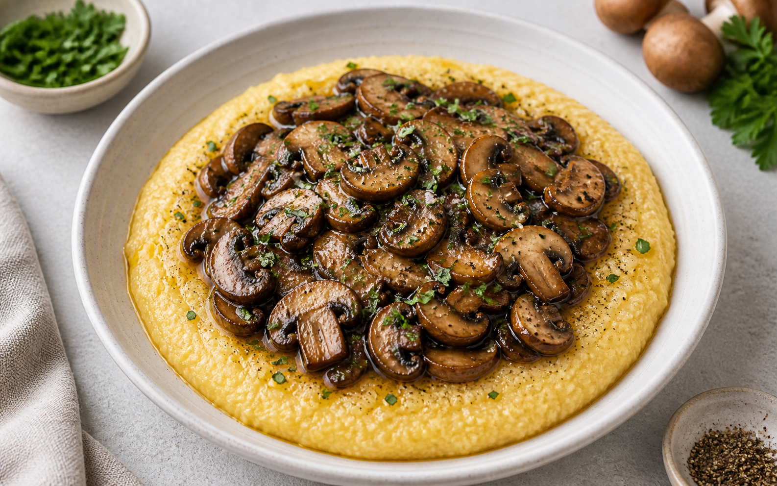 Balsamic Mushrooms with Polenta