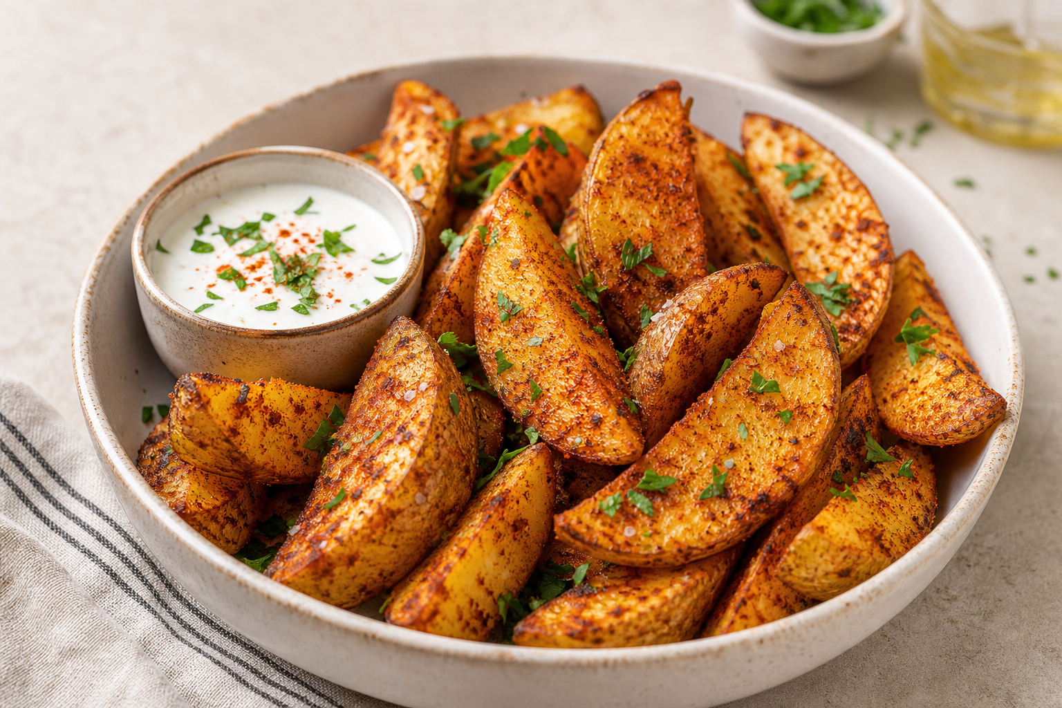 Garlic Paprika Potato Wedges