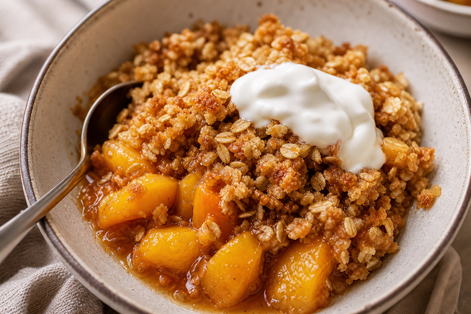 Peach Yogurt Crumble