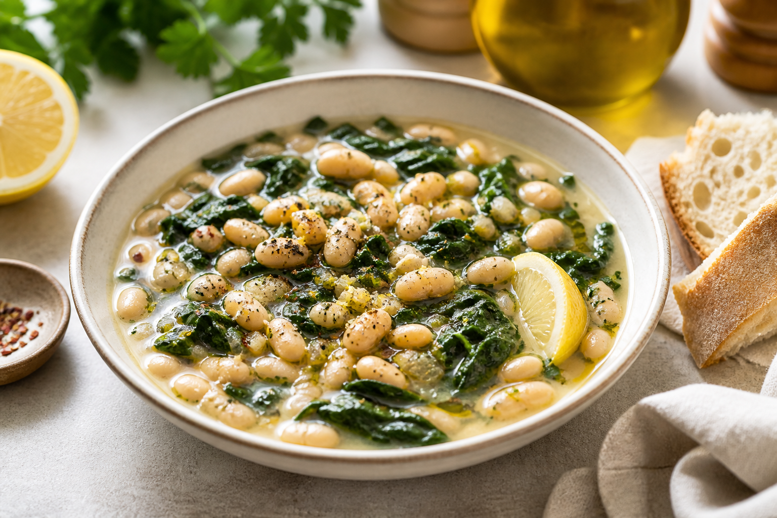 White Bean Spinach Stew