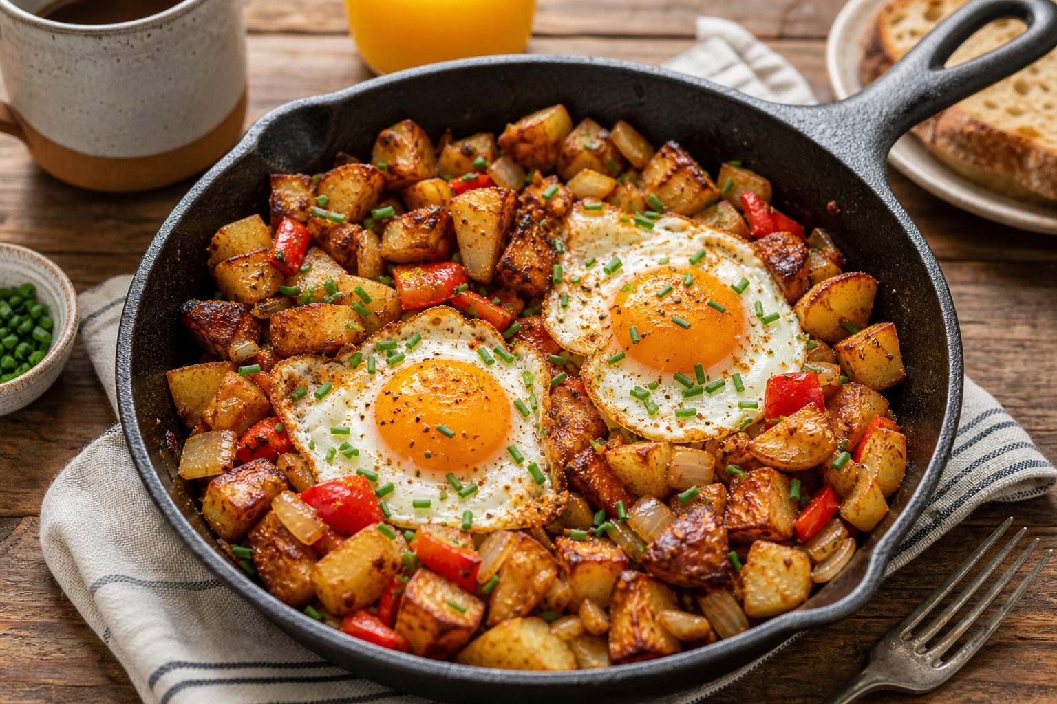 Skillet Breakfast Potatoes and Eggs