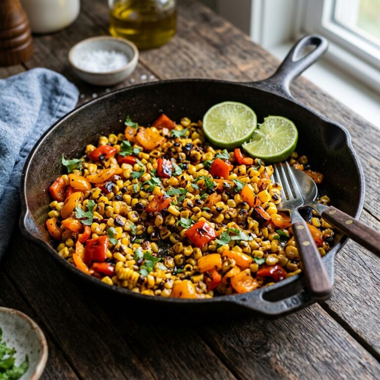 Skillet Charred Corn Peppers