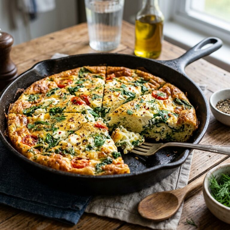 Skillet Spinach Feta Frittata
