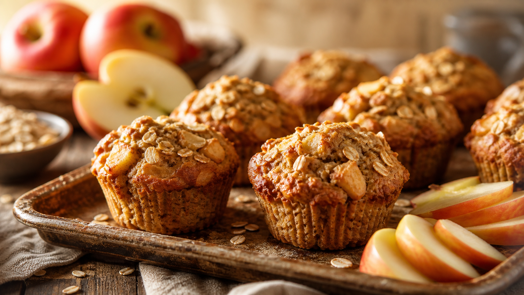 Apple oat breakfast muffins