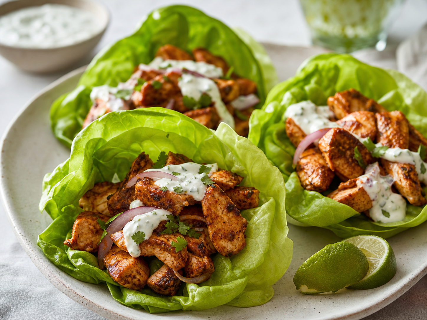 Chicken paprika lettuce wraps