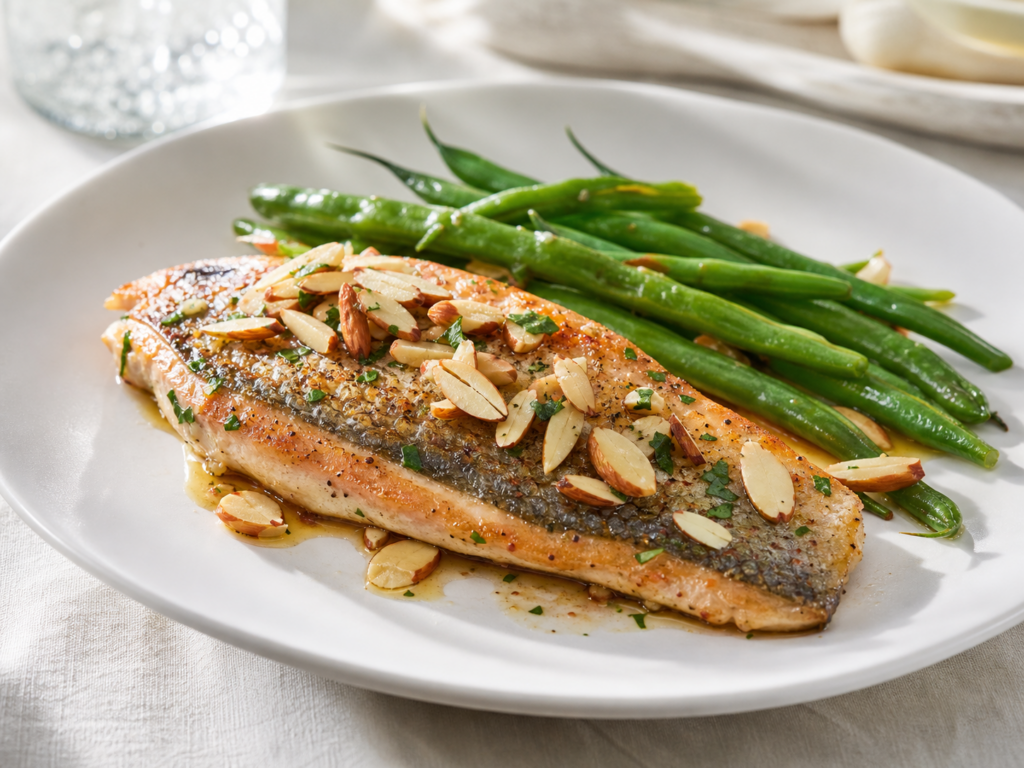 Trout With Almonds And Green Beans