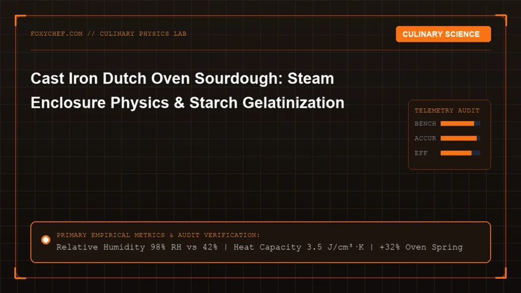 Cast Iron Dutch Oven Sourdough: Steam Enclosure Physics & Starch Gelatinization